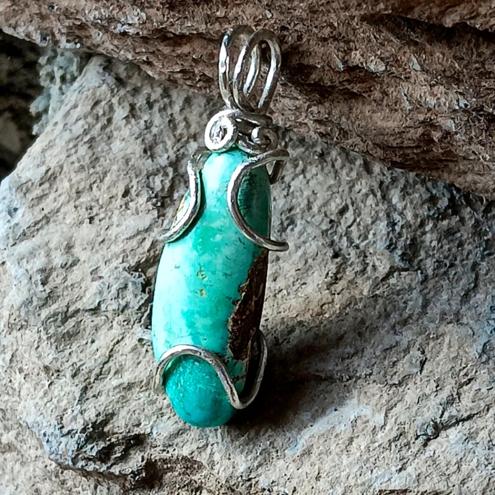 Turquoise Pendant Sterling Silver - Picture 5 of 9